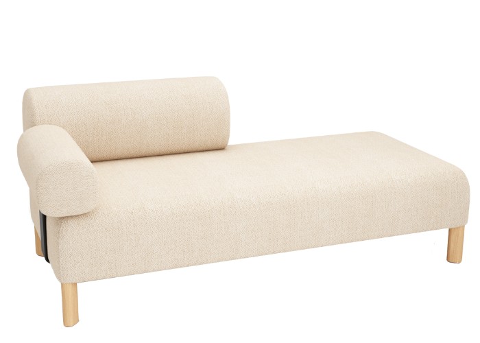 Pebble Two Seat Lounge - Single backrest + Arm - Bone